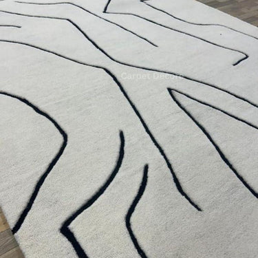 Ivory Contours Hand Tufted Wool Rug