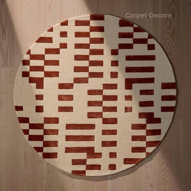 Terra Grid Hand Tufted Wool Round Rug