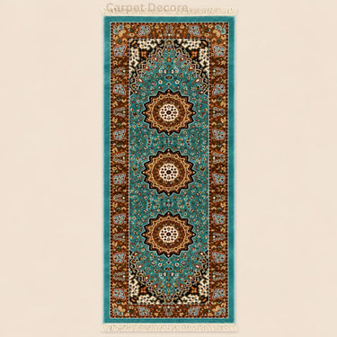Royal Aqua Medallion Persian Runner Carpet & Rug