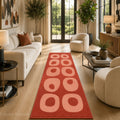 Terracotta Orbit Geometric Hand Tufted Wool Runner Carpet & Rug