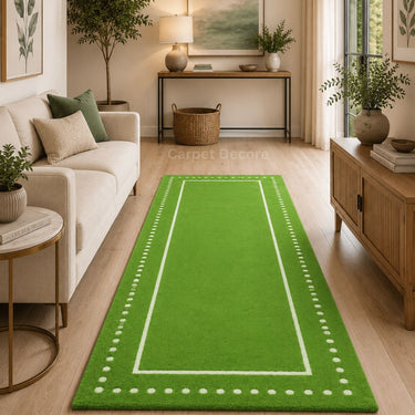 Emerald Border Hand Tufted Wool Runner