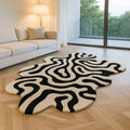 Handmade Wool Rug – Monochrome Maze Design