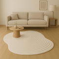 Handmade Wool Rug – Minimalist Cream Ripple Design