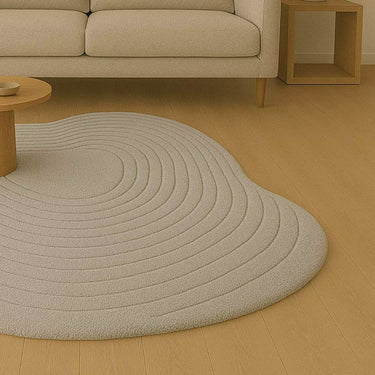 Handmade Wool Rug – Minimalist Sand Ripple Design