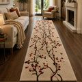Crimson Blossom Luxury Hand Tufted Wool Runner