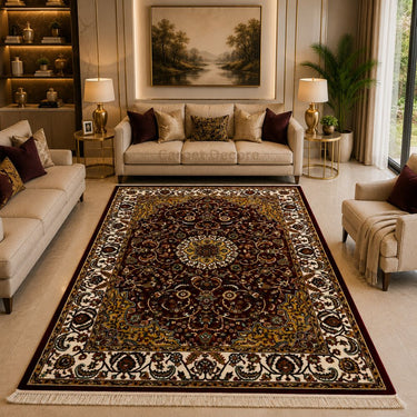 Imperial Ruby Persian Machine Made Wool Carpet & Rug