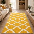 Golden Trellis Geometric Hand Tufted Wool Carpet & Rug