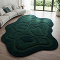 Modern Hand Tufted Wool Abstract Green Carpet