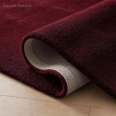 Burgundy Plush Shag Rug