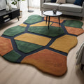 Terra Mosaic Wool Rug – Handcrafted Organic Pattern Carpet
