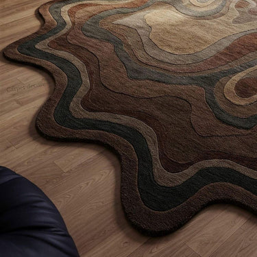 Handmade Modern Organic Layered Wool Carpet