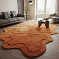 Orange Abstract Handmade Wool Carpet