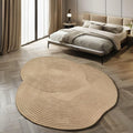 Elegant Beige Wool Rug with Circular Pattern