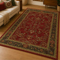 Mogul Ruby Red Floral Silk Carpet & Rug