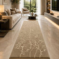 Ivory Blossom Hand Tufted Beige Wool Runner Rug