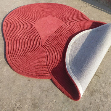 Red Abstract Interlocking Design Carpet