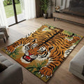 Handmade Modern Tiger Face Jungle Theme Animal Print Wool Carpet