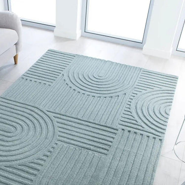 Handmade Modern Geometric Wool Rug – Textured Design