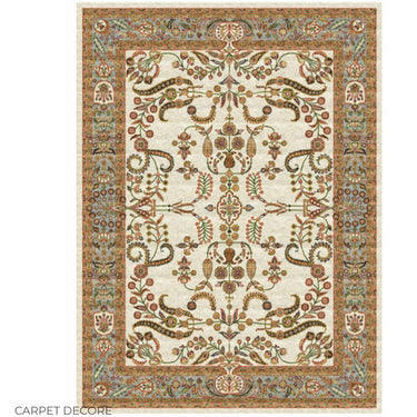 Mogul Ivory Floral Silk Carpet & Rug