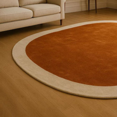 Terra Halo Wool Rug – Minimal Modern Round Carpet