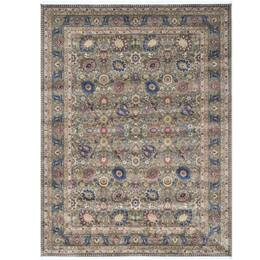 Mogul Green Persian Silk Carpet & Rug