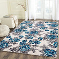Handwoven Pure Woolen Thick Tufted Carpet (Blue)