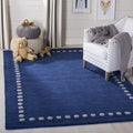 Handwoven Pure Woolen Thick Tufted Carpet (Blue)