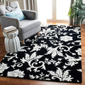 Handmade Tufted Pure Woolen Thick Geometrical Carpet (Black Multi )