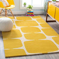 Handwoven Pure Woolen Thick Tufted Carpet (Yellow)