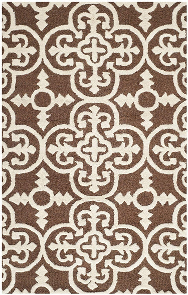 Handwoven Pure Woolen Thick Tufted Carpet (Brown)