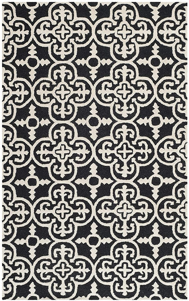 Handmade Tufted Export Quality Wool Carpet (Black)