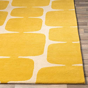 Handwoven Pure Woolen Thick Tufted Carpet (Yellow)
