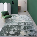 Handmade Green And Grey Living Room Abstract Vintage Carpet