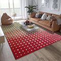 Handmade Orange And Red Gradient Boho Chair Checkered Rug